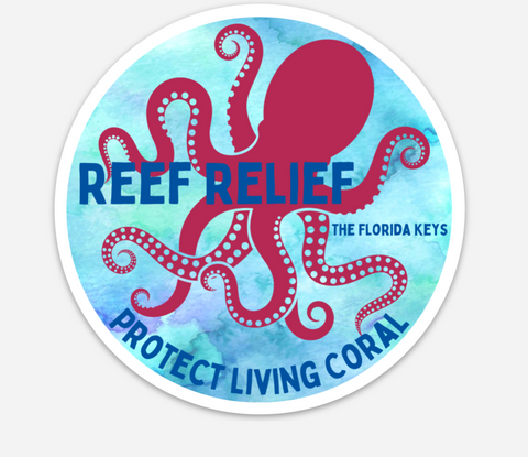 Octopus Reef Relief Circle Sticker